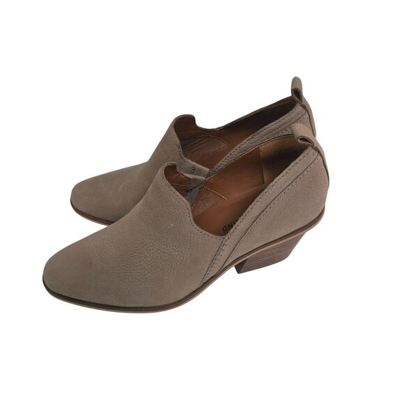 Lucky Brand Vennia Taupe Leather Ankle Bootie Size 9.5M/41 - Picture 3 of 9